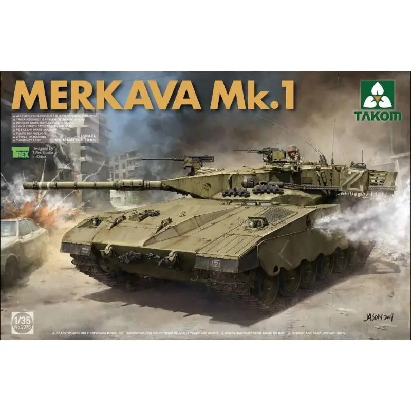 

Танки Takom 2078A 1/35 из Израиля MBT Merkava Mk.1, военная хобби игрушка, пластиковая модель, набор для сборки, подарок