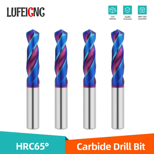 LUFEICNC HRC65 °   Foret en carbure de tungstène, forets à métaux, travail des métaux Super dur, tour CNC, outil de perçage en acier inoxydable 0.5-20mm 1