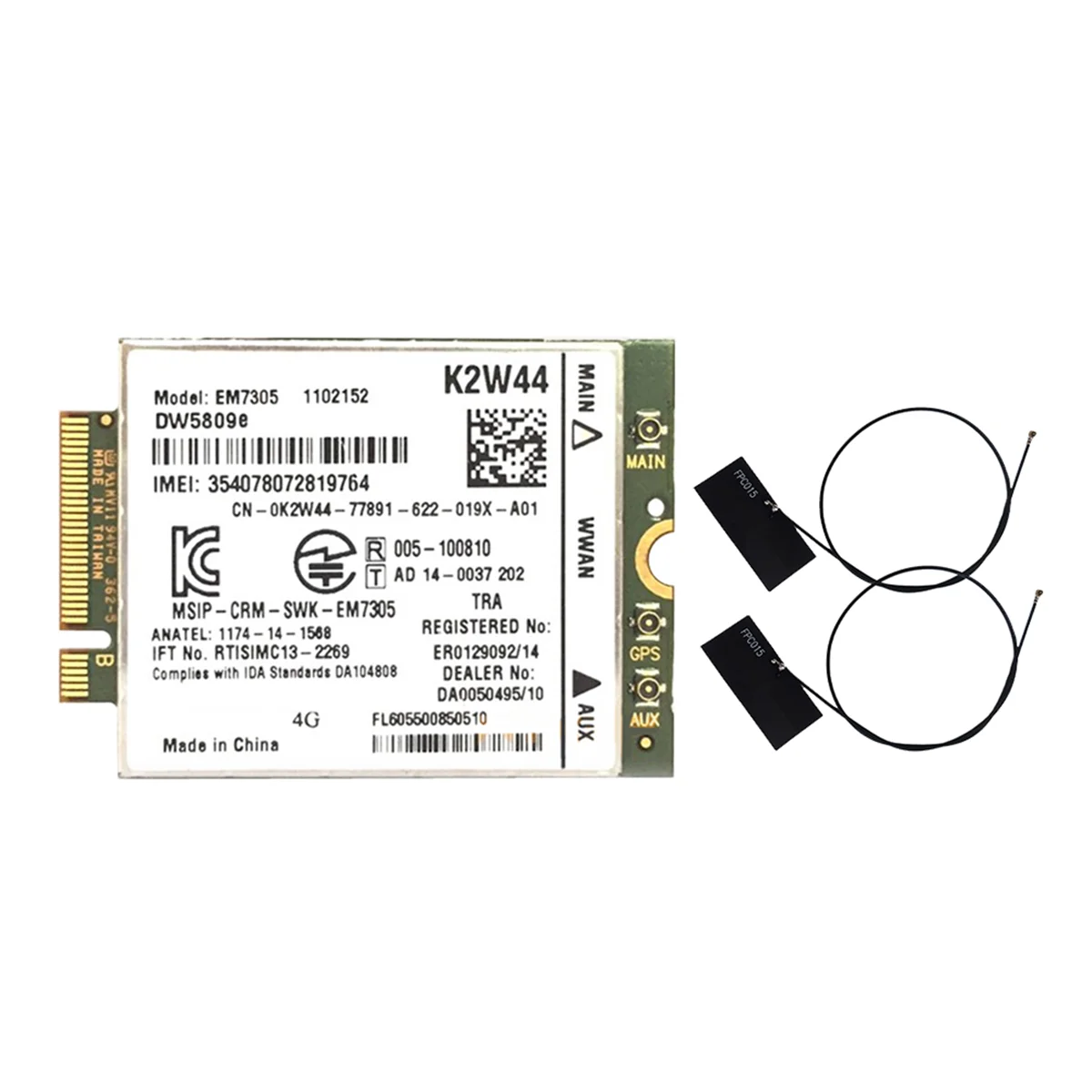 

EM7305 GOBI5000 WiFi Card+Antenna 4G NGFF WWAN for DELL Latitude E7250 E7450 E5250 7214 7350 7414 Venue 8 Pro 5855 5056