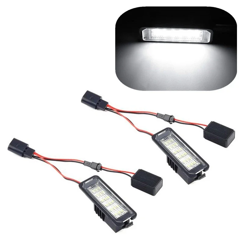 2X12V 18 Led Numero Di Auto Luci Targa Luci Lampade Senza Errori Bianco Per Vw Golf 4 5 6 7 6R Passat B6 Lupo Scirocco Polo