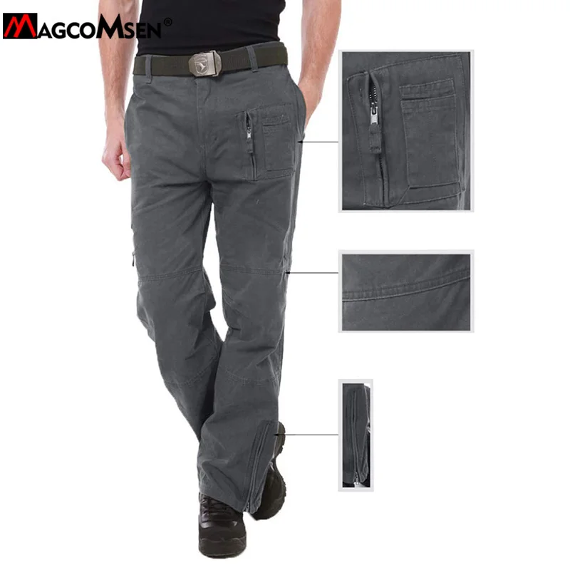 MAGCOMSEN Men's Pants 7 Pockets Urban Commuter Working Pants Vintage Biker Casual Trousers 3