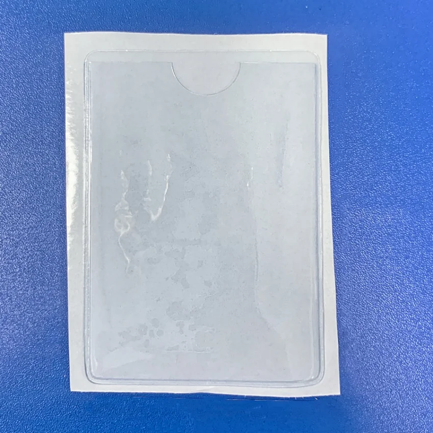 100pcs 플라스틱 PVC 소프트 커버 홀더 재료 라벨 태그 탭 로그인 이름 카드 디스플레이 뒷면 초상화에 접착 테이프