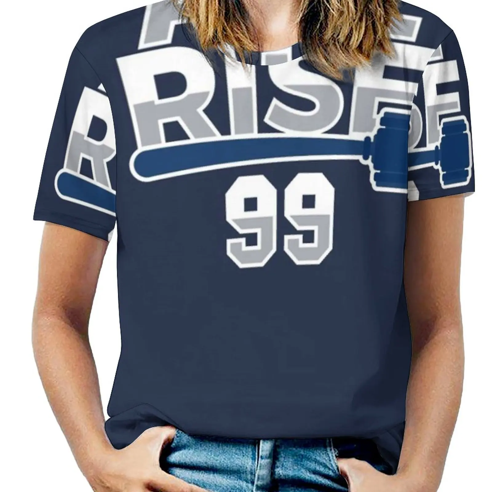 All Rise 99-All Rise For The Judge Ny Yankee Baseball Women Zipper Sexy  Printed Vintage T Shirts Tops Full Print T-Shirt Aaron