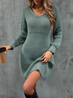 Bishop Sleeve Sweater Dress, Spring Fall Knit