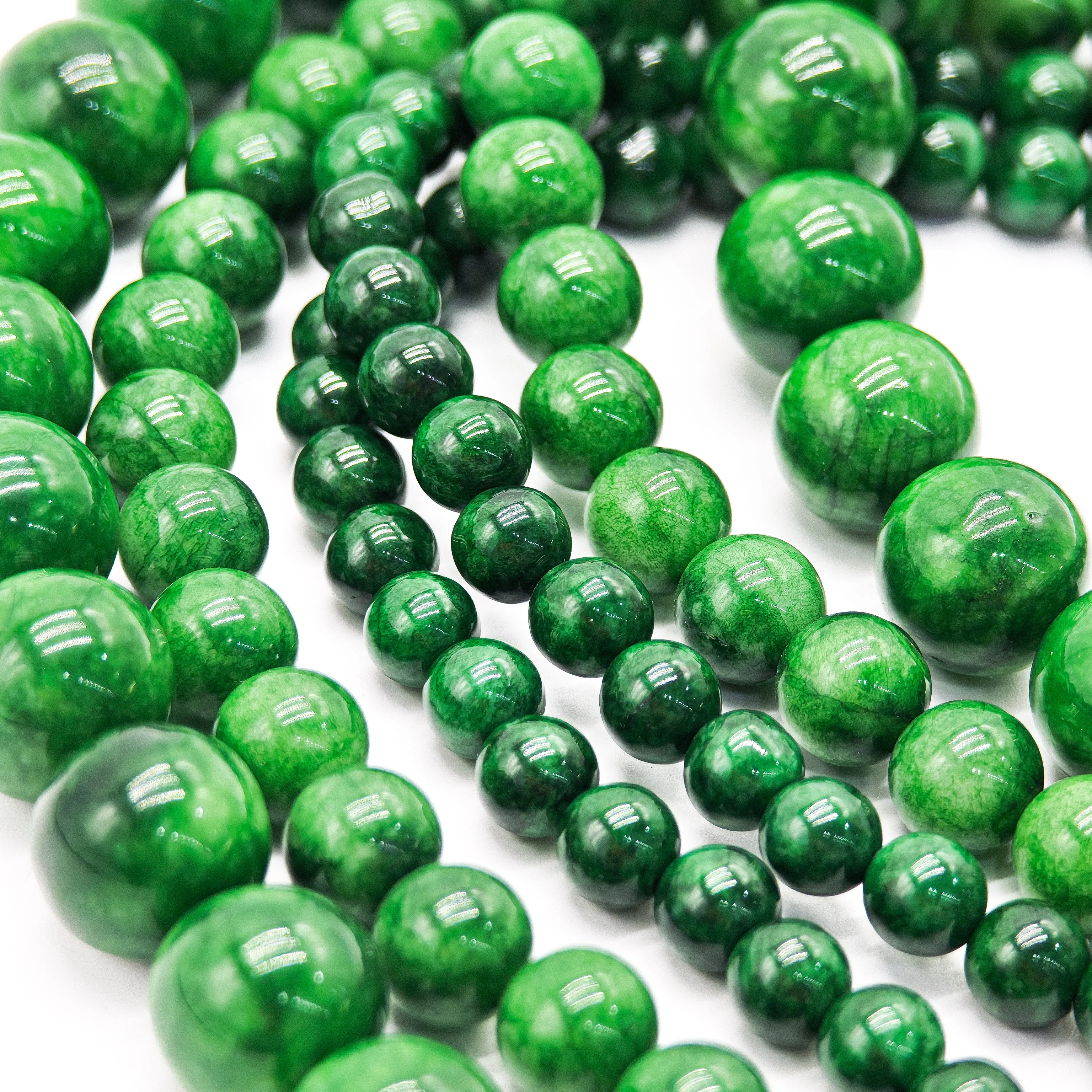 천연 옥 느슨한 라운드 비즈 4mm 6mm 8mm 10mm 12mm DIY 쥬얼리 팔찌 목걸이 15 인치 스트랜드 무료  배송-Freehip.co.kr