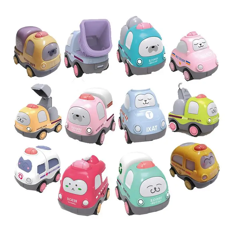 

Детский Тяговый автомобиль, 12 шт., пуш-Ай, маленькие автомобили, детская игрушка, мини Мультяшные животные, автомобили, идеальный подарок для детей
