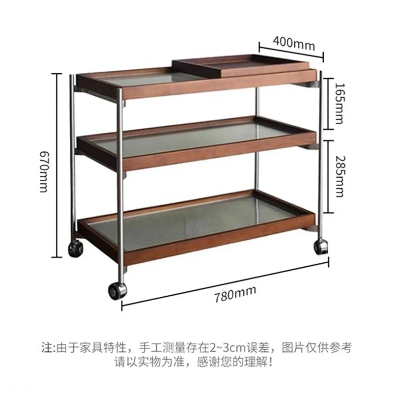Solid Wood Trolleys Restaurant Small Apartmen Outdoor Hotel Coffee Tables Organizer Drinks Home Furniture