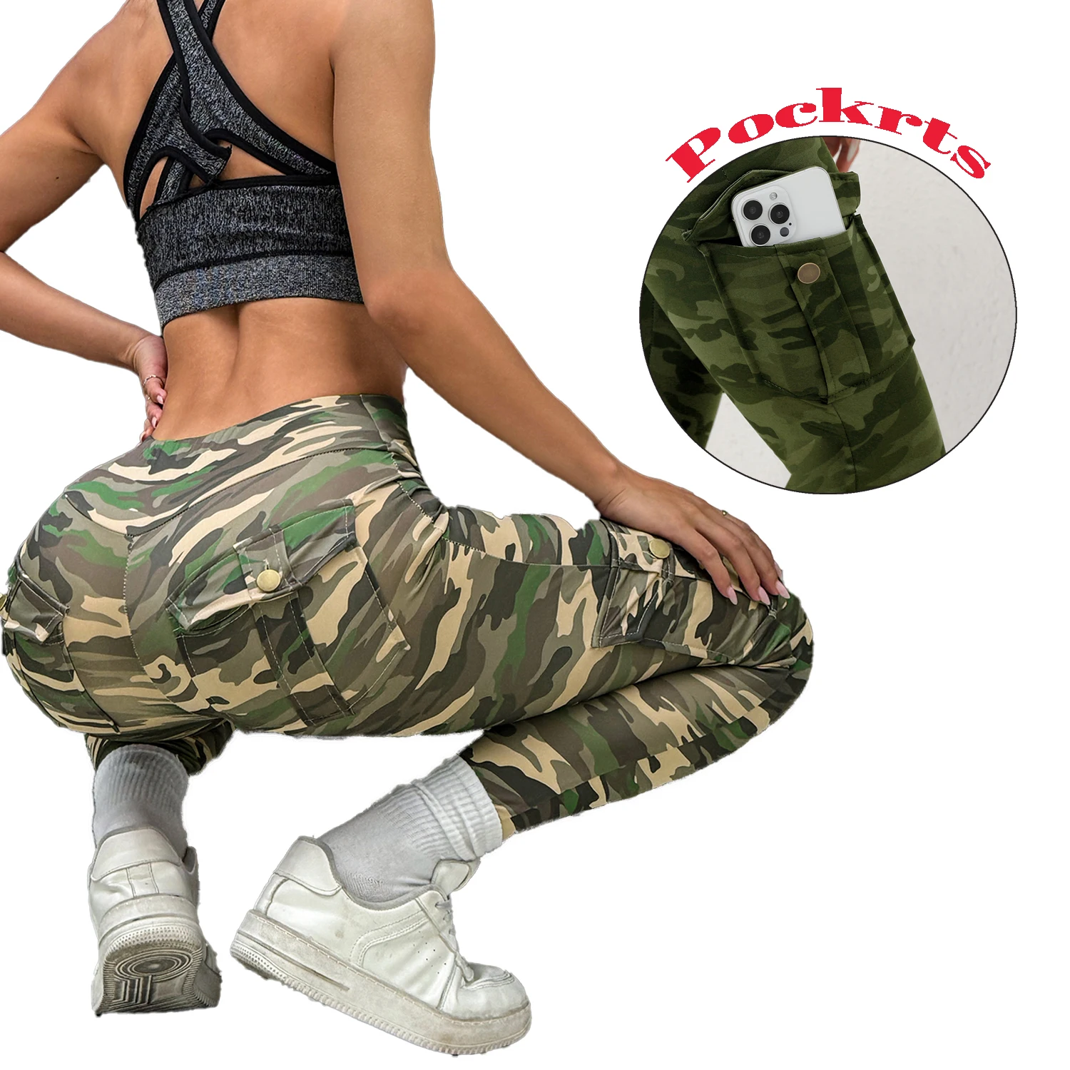 2025 Pockets Camouflage Gym Leggings Women High Waist Fitness Sport Leggings Of Women Running Outdoors Compression Fashion Pant 2