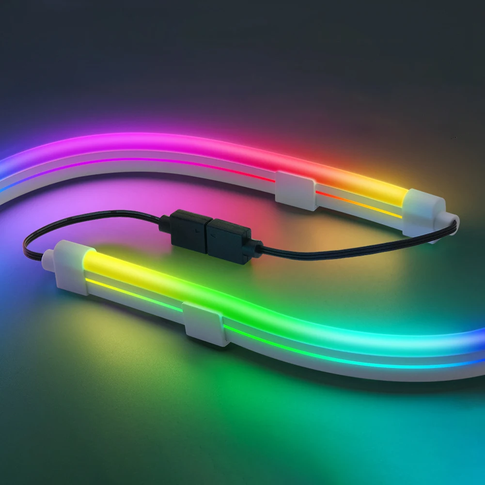 5V 3 PIN Neon Light Strip With Adapter Cable ARGB Flexible Light Bar  Atmosphere AURA Sync Decorations for PC Case Chassis - AliExpress