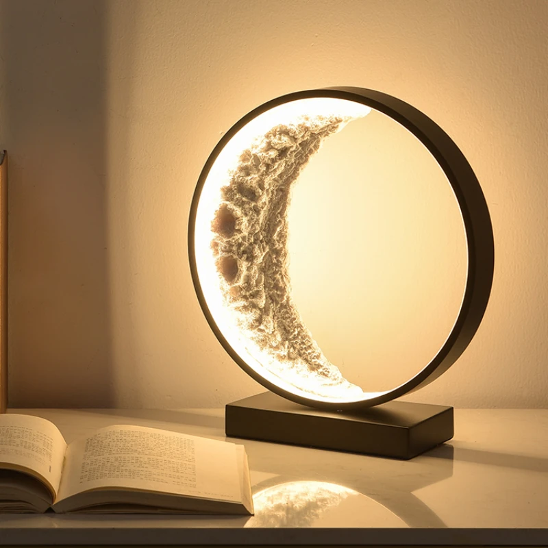 

Table Lamp Bedroom Creative Crescent Shape Nordic Living Room Study Decorative Lamp Designer Desk Bedside Atmosphere Lamp