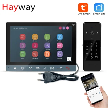 Hayway 1080P Tuya 비디오 인터콤 시스템, 무선 WiFi 비디오 도어 폰, 홈 비디오 초인종, RFID 잠금 해제 모션 감지