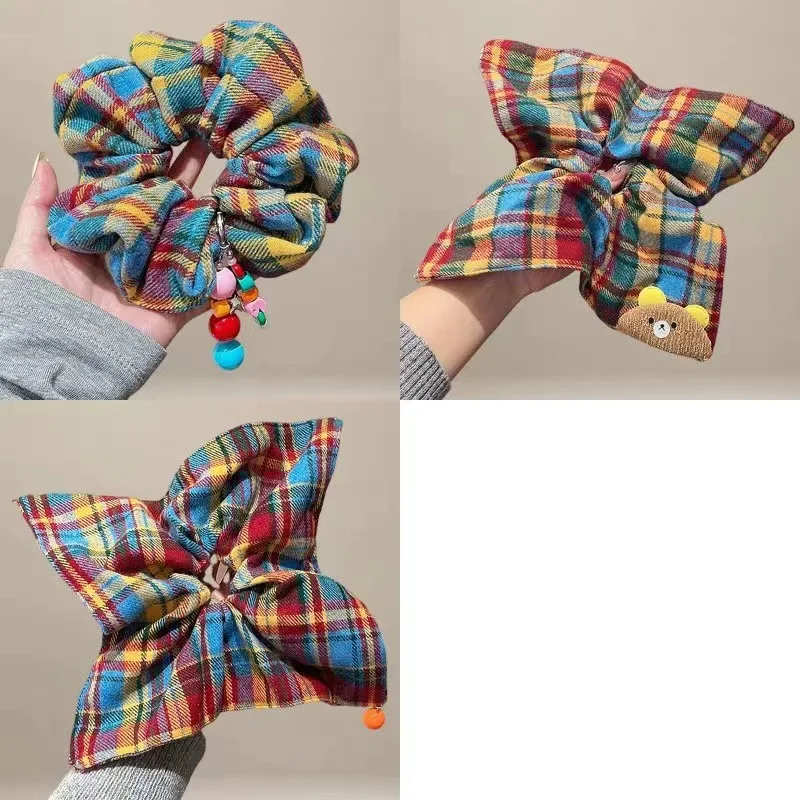 Colorful Plaid Kawaii Hair Scrunchie - High Quality Versatile Women’s Hair Accessory