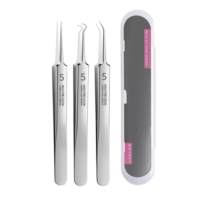 German Ultra-fine No. 5 Cell Pimples Blackhead Clip Tweezers Beauty Salon Special Scraping & Closing Artifact Acne Needle 1PCS