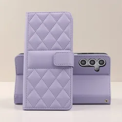 Compact Leather Wallet Phone Case with Fragrance Card Slot - Galaxy A33 (Purple)