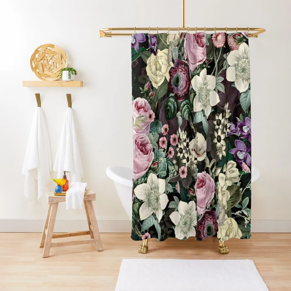 

Vintage Lush English Flower Pattern Shower Curtain Window Curtain