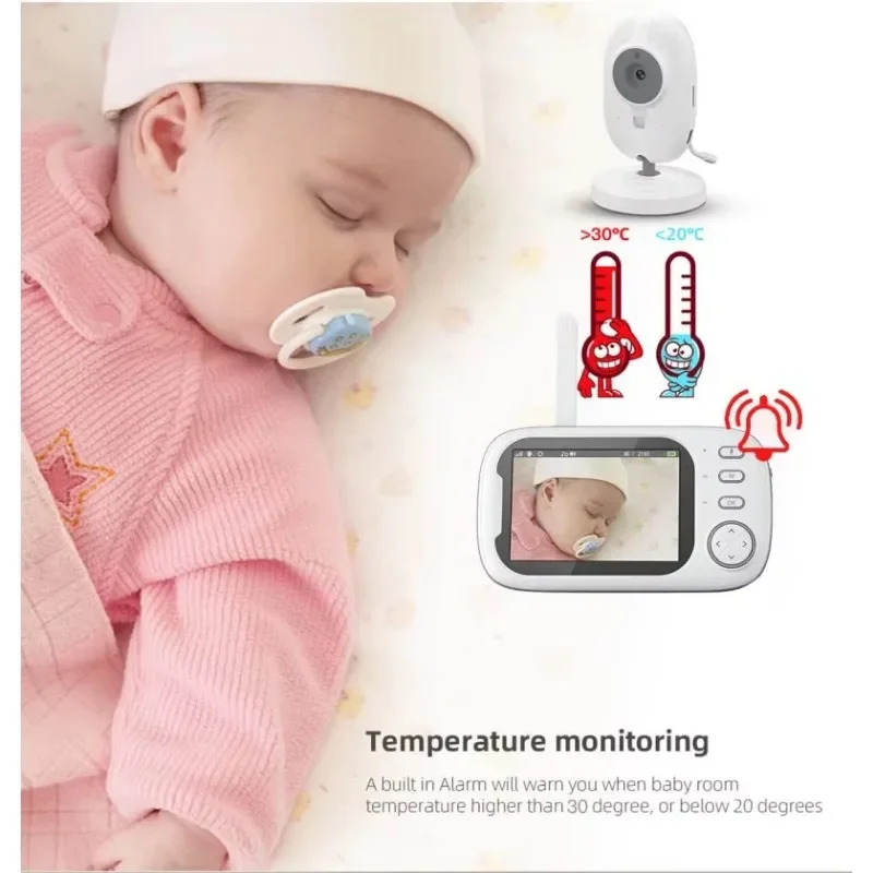3.5 inch Wireless Video Baby Monitor Night Vision Temperature Monitoring 2 Way Audio Talk Baby Nanny Security Camera