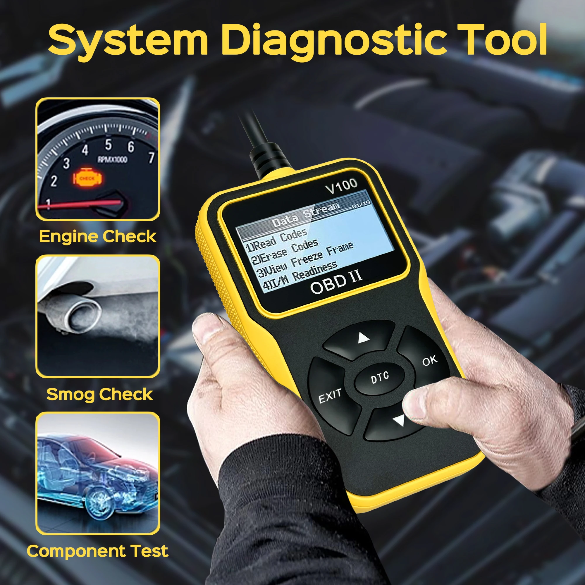 OBD2 Scanner Diagnostic Tool Auto Check Engine Code Reader with Reset Enhanced OBDII/EOBD Car Scan Tools obd2 scanner