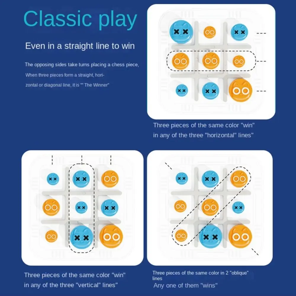 Noughts and Crosses Tac Toe 게임 지능형 교육용 휴대용 볼트 게임 개발 2인용 몬테소리 퍼즐 테이블 게임