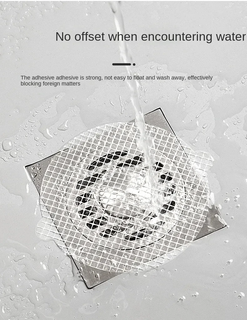 Disposable Shower Drain Hair Catcher Mesh Shower Drain Covers Floor Sink Strainer Filter Hair Stopper For Bathroom Kitchen