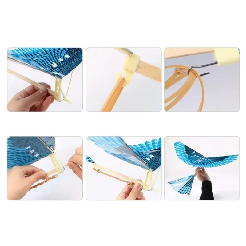Kids Flying Birds Kite Elastic Rubber Band Powered Flying Birds Kite Funny Kids Toy Outdoor Sports Parent Child Interactive Toys 5