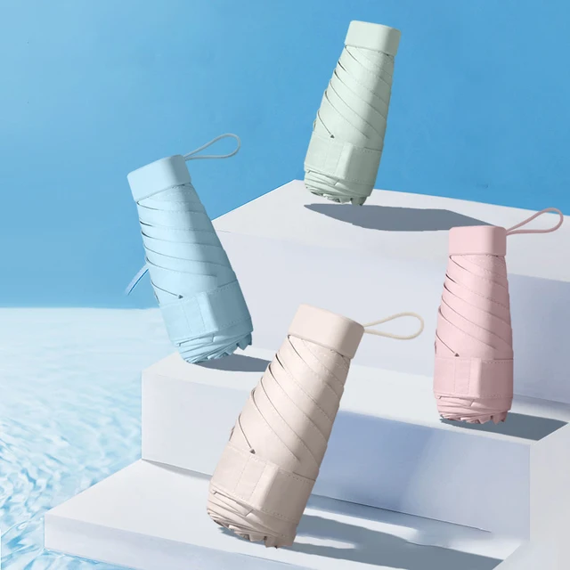 1Pc Új Tervezés Uv Protection Capsul Zseb Hordozható Super Mini Egyedi Tok Esernyővel - Image 4