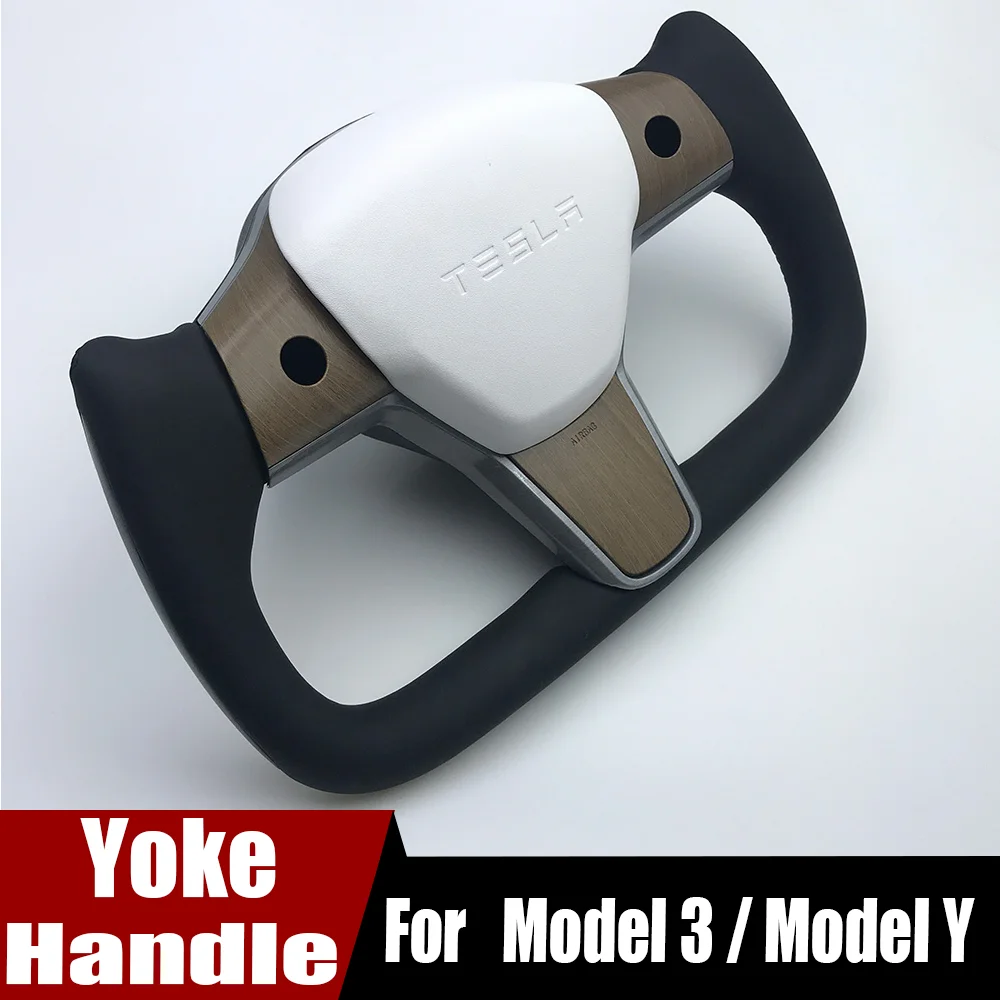 

Yoke 350MM /370MM Model Y RWD 2023 For Tesla Model Y Model 3 Customized Steering Wheel With Heating Wood Panel Cover 2017 - 2023