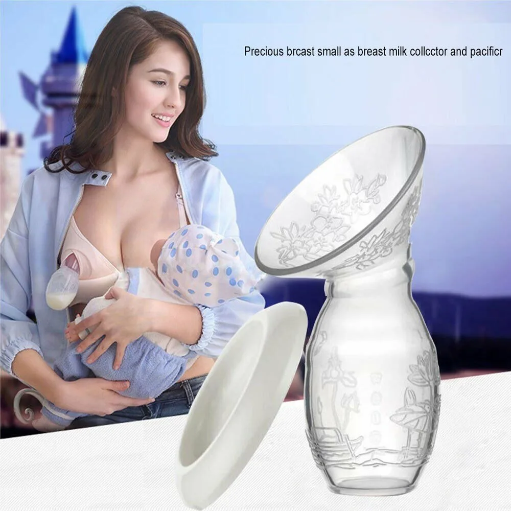 Sucking Silicone Pumps Manual Breast Milk Pump Baby Breastfeeding Breast Collector One-handed breast pump breast milk catcher