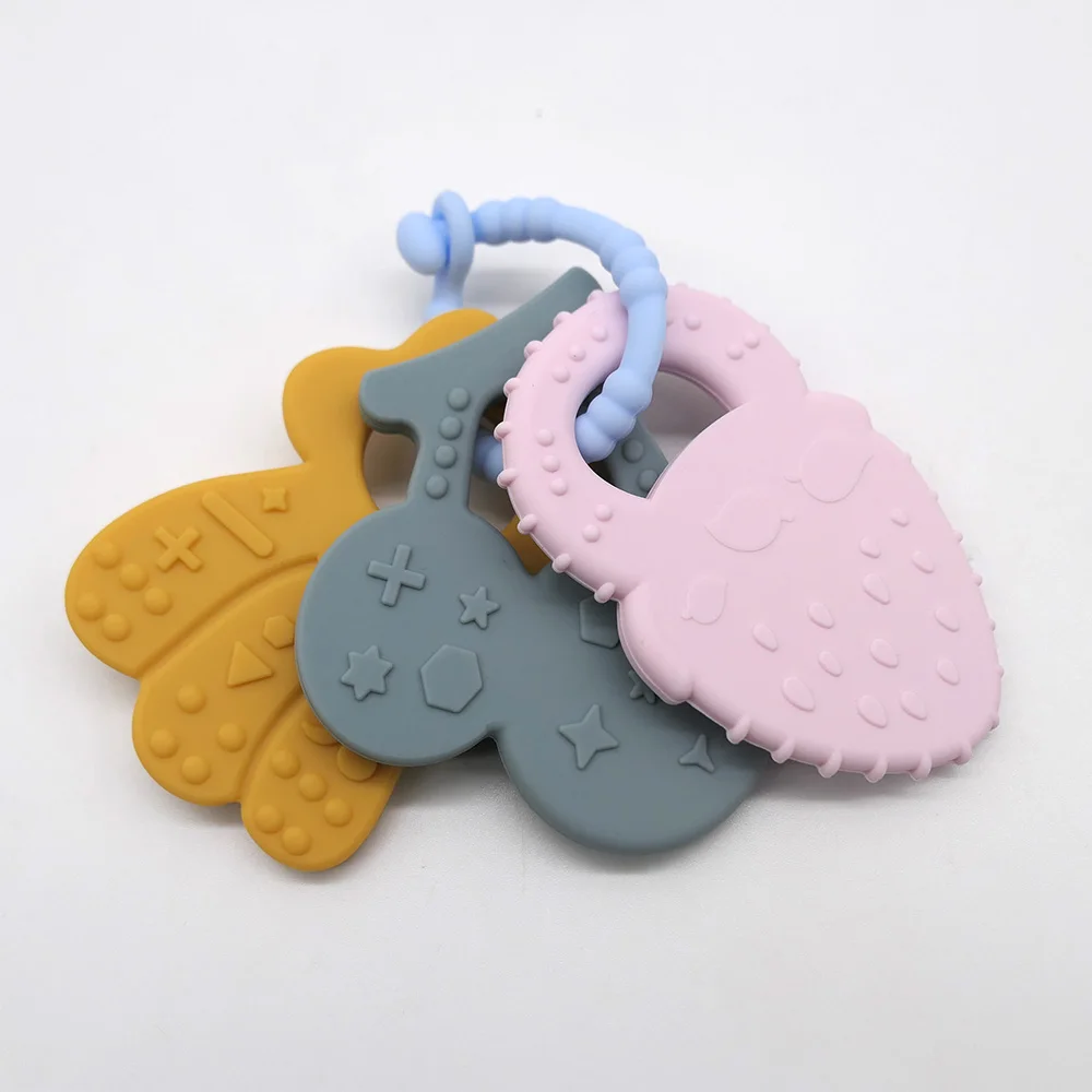 Fruit-Shaped Teether Pacifier Wristband, Anti-Thumb-Sucking Molar Soothing Toy for Teething Discomfort & Mood Relief