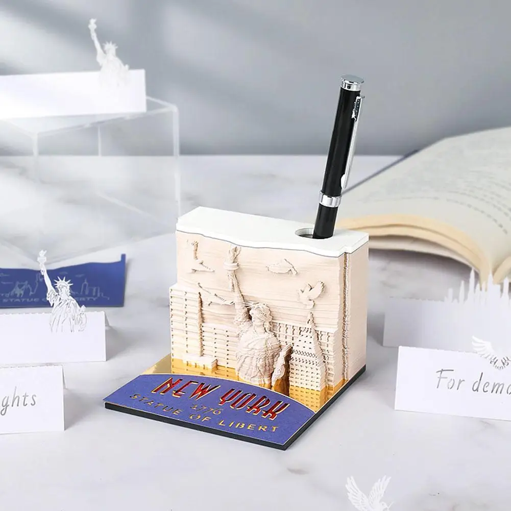 

3D Art Craft Note Pad Three-Dimensional Paper Art Notepad Notes Sculpture DIY Gift Non-Stick Sticky York New Creative S5W4
