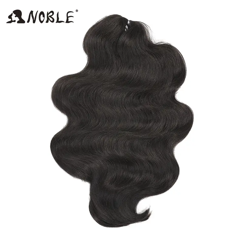 Noble Hair Soft Body Wave Crochet Hair 24Inch 3PCS Synthetic Hair Braids Ponytail Fake Hair Wavy Ombre Blonde Hair Extensions - Image 8