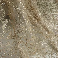 Pink Glitter Sequin Gauze Material High-Quality Patterned Gold Stamping Fabric For Evening Dress performance Fabric Diy Sewing 4