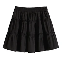 Plus Size Mini Skirt Women Summer 2025 New Arrival High Elastic Waist A Line Skirt With Lining Korean Style Black Or White Skirt - Image 6