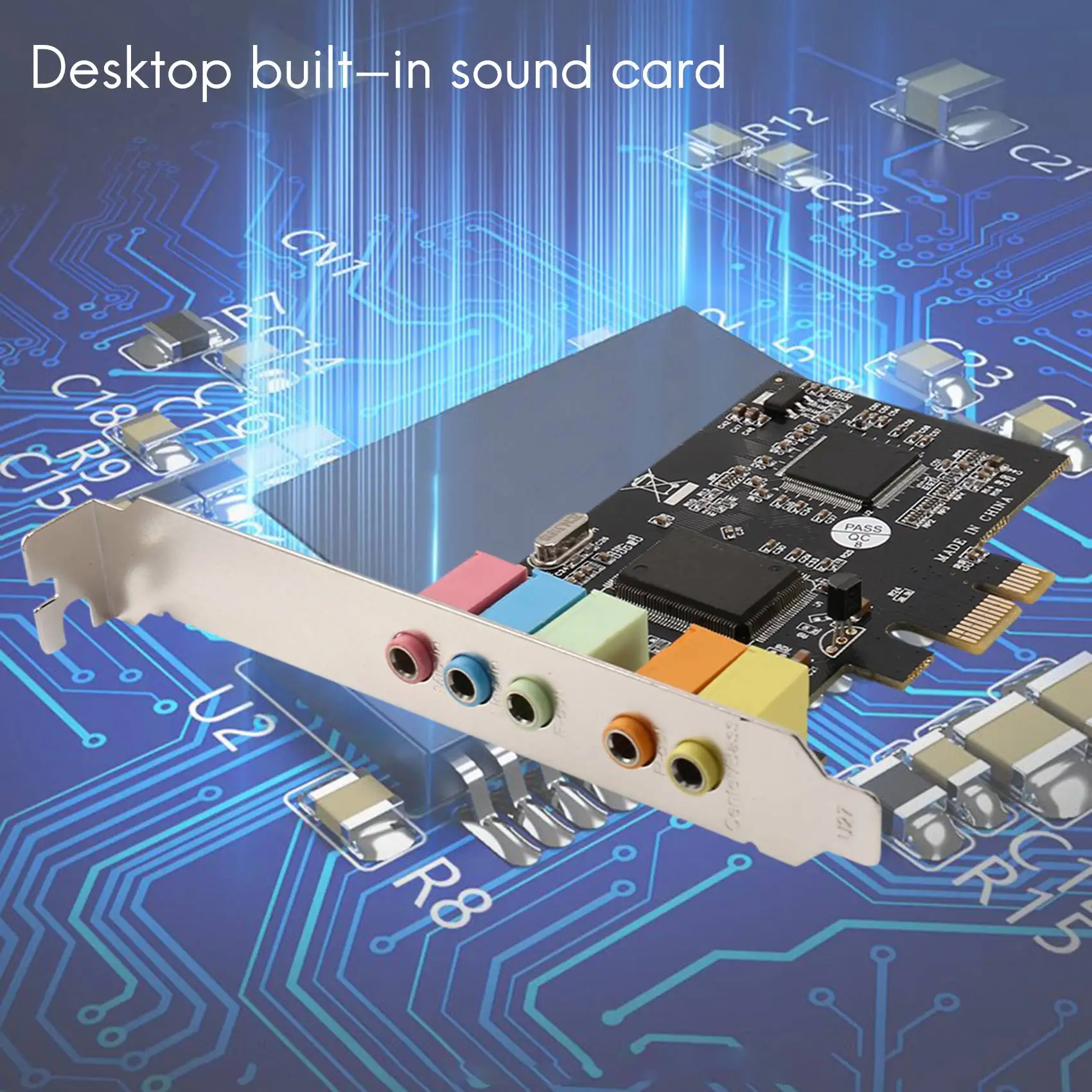 A08E-Pcie 사운드 카드 PCI-E X1 CMI8738 칩 32/64 비트 사운드 카드 스테레오 5.1 채널 데스크탑 PC용 내장 사운드 카드