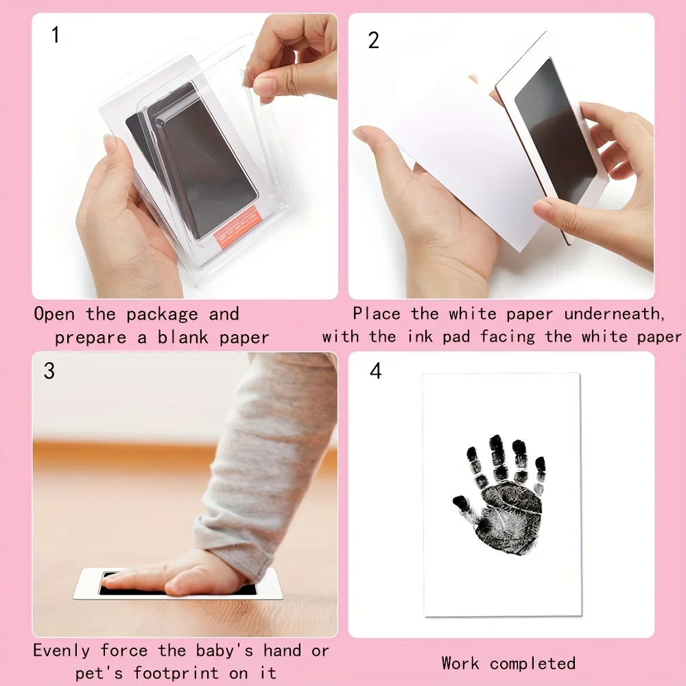 Pet Print Kit Paw Prints Pad Newborn Baby Clean Recyclable Inkless For Pet Dog Cat