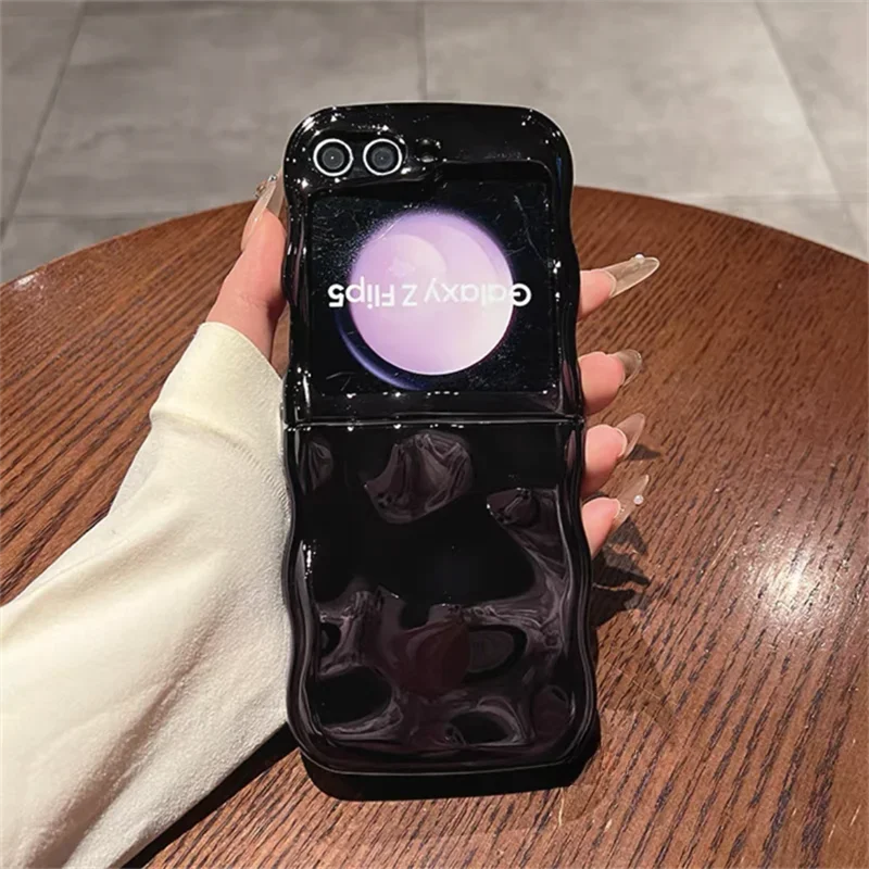 Cartoon Stone Gloss Wave Plating Meteorite Shockproof TPU Case in Korean Style