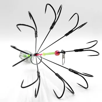 Glowing Fishing Hooks High Carbon Steel Fishing Accessories for Squid Octopus and Cuttlefish MIAO 1