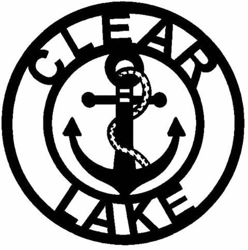 

Home Clear Lake -w/Anchor- Black Metal 18" Sign - Lake Decor Indoor Wall Hanging Living Room/Home Decoration