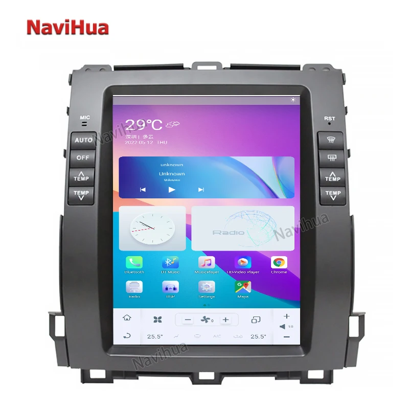 

Navihua 10.4 Inch Android 11 Car DVD Player GPS Navigation System with 32G ROM Car Radio Stereo for Toyota Prado 2002-2009