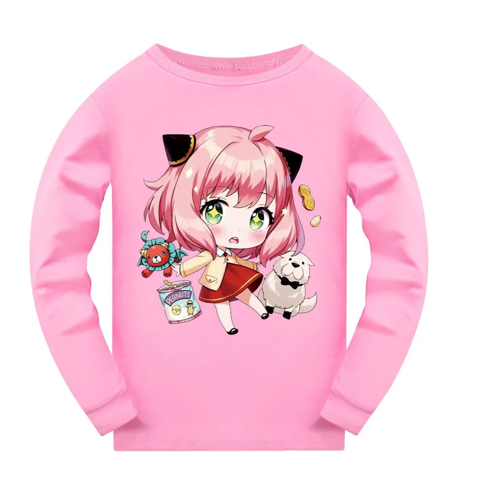 

Anime Spy X Family Anya Forger T Shirt Kids Casual Sleepwear Baby Boys Long Sleeve Tops Toddler Girls Sweatshirt Children Pants