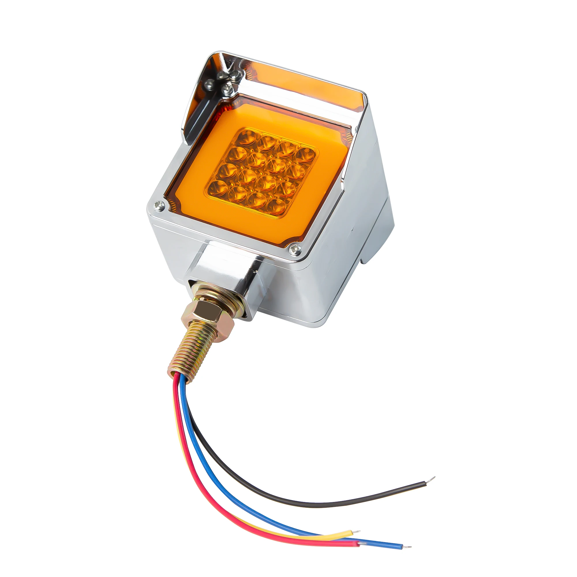 Square Dual Face Stud Mount Pedestal Fender Brake Signal Tail Light 57-LED Truck - Foto 3