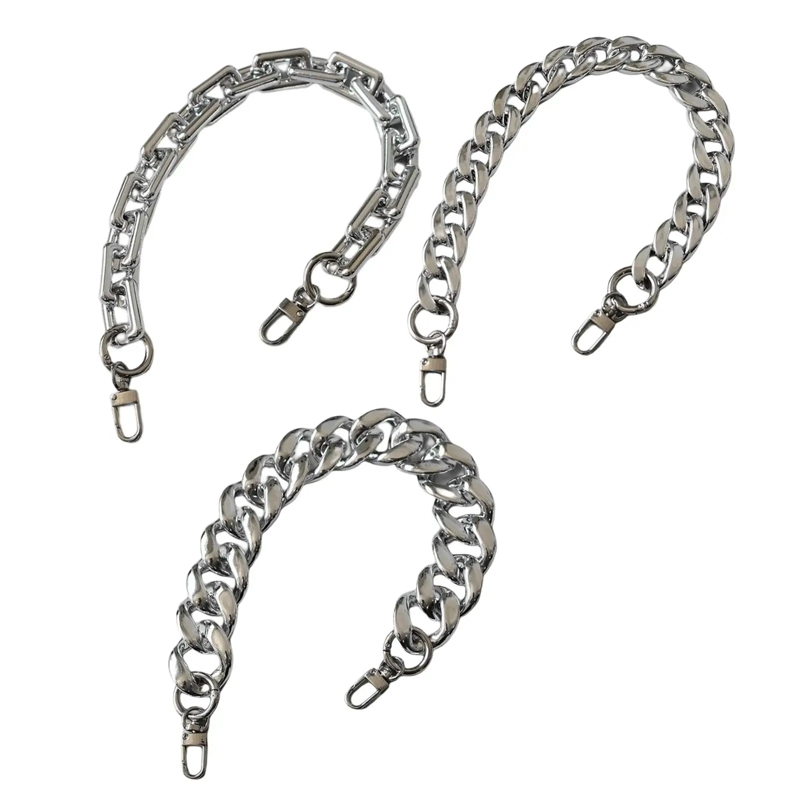 

Fashion Shoulder Chain Strap Removable Charms DIY Silver Comfortable Diagonal Shoulder Straps for Women Lady Handbag Purse