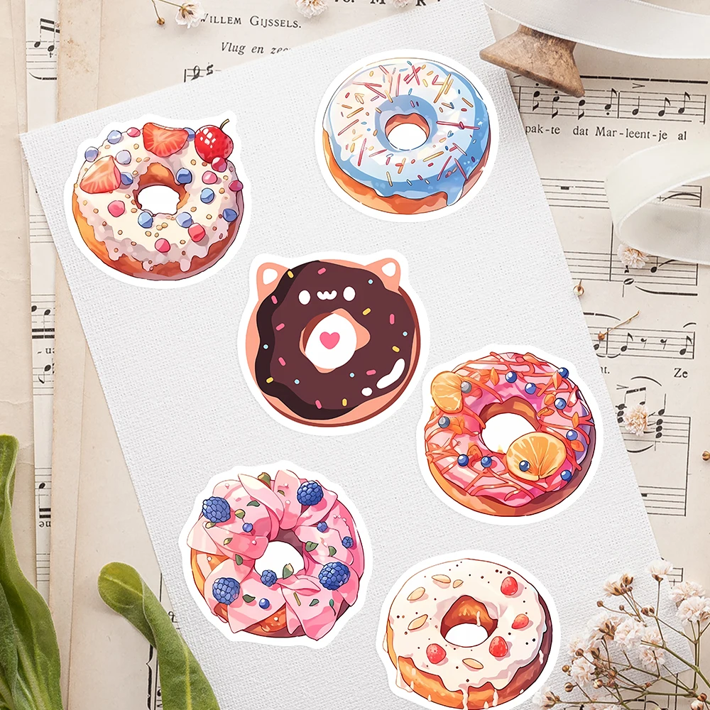 Cute Donut Dessert Stickers DIY Kids Toy Gift Decal for Phones Laptops Cars Scrapbooking Luggage Decorative Graffiti Waterproof cartoon stickers,decorative stickers,self adhesive stickers,adhesive stickers,decorative labels stickers,cartoon sticker,diy scrapbooking accessories