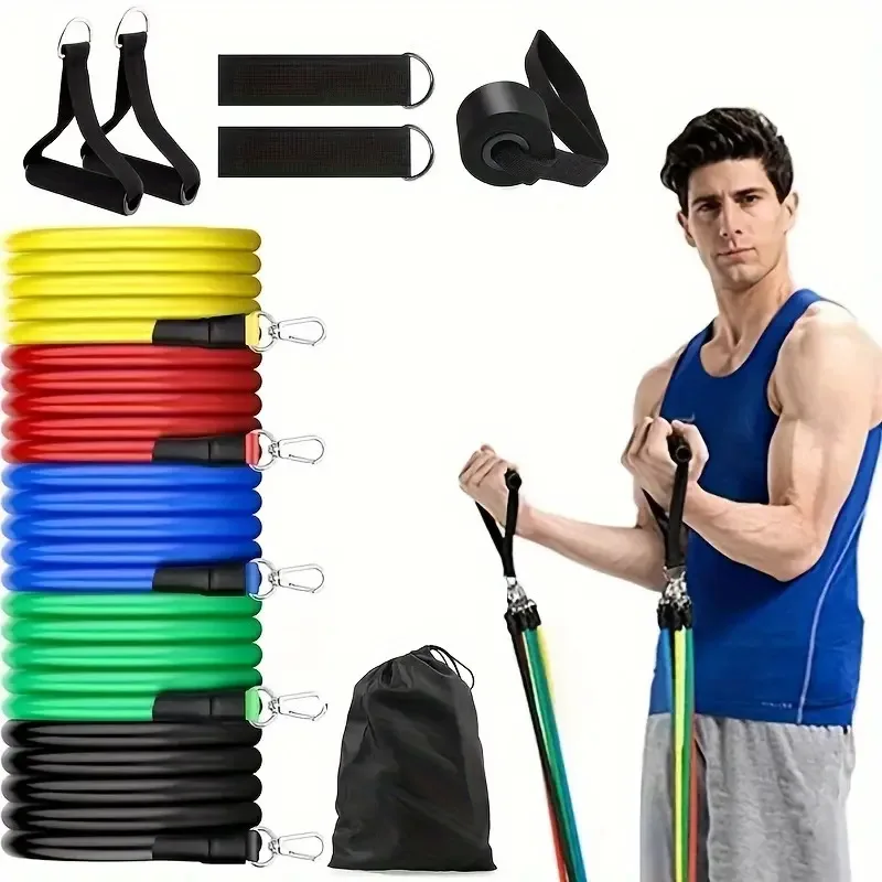 11pcs TPE Resistance Bands Set Resistance Bands with Door Anchor Handles Carry Bag Legs Ankle Straps Exercise Bands Workou resistance bands resistance band resistance strap