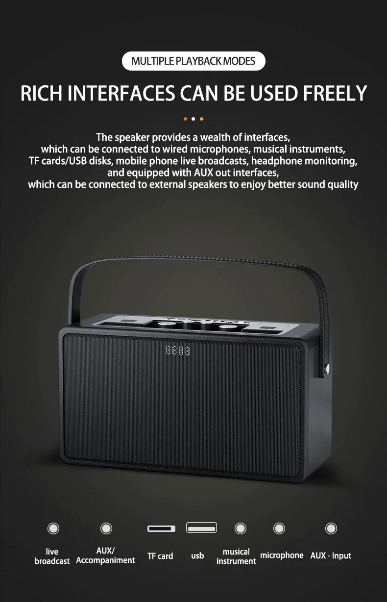 YYHC 2024 휴대용 블루투스 스피커, 야외 노래와 춤추는 풀 레인지 100W 스피커, 100W, 인기 판매