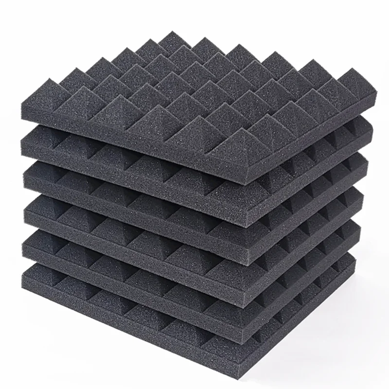 12pcs 300x300x25mm Acoustic Foam Sound Insulation Panels For Ktv Bar  Soundproofing Studio Wedges Sound Proof Wall Panels Espuma