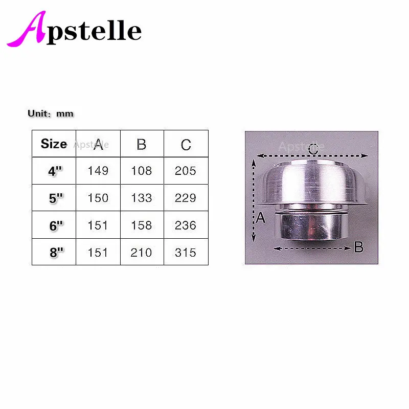 Apstelle 1Pcs 4-8 Inch Weatherproof Mushroom Air Vent Roof Vent Cap Cover 5" / 6" Chimney Caps Cover Aluminum Self-color Cowl