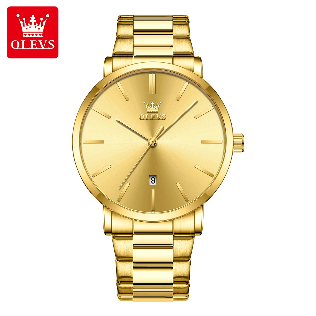 ساعات OLEVS كوارتز للرجال ساعة ذهبية مقاومة للماء...