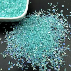 Sparkling Crushed Glass Glitter Fillers for DIY Crafts and Jewelry Making (Mint Green)