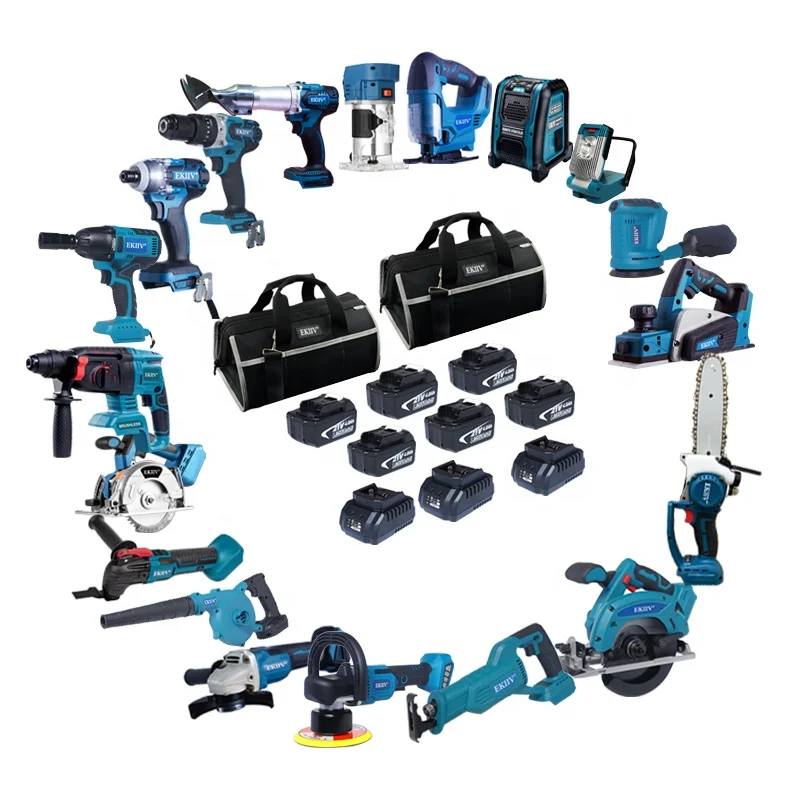 2023 NEW - Professional Electric Power Drill 19-Tools Set Cordless Tool Kits Power Tool Combo Kits