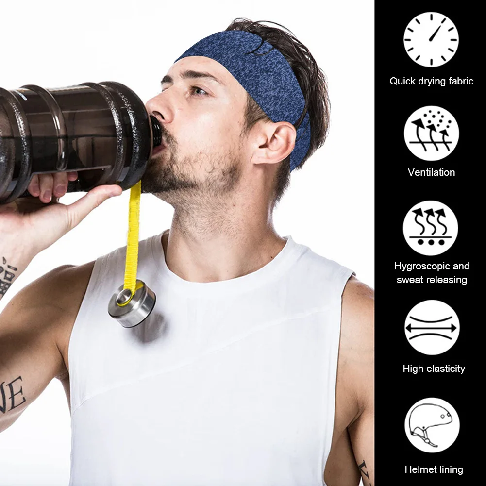 Diadema Ancha Deportiva Absorbente - Para Hombre Y Mujer, Ideal Para Correr, Gimnasio Y Entrenamiento - Elástica Y Transpirable